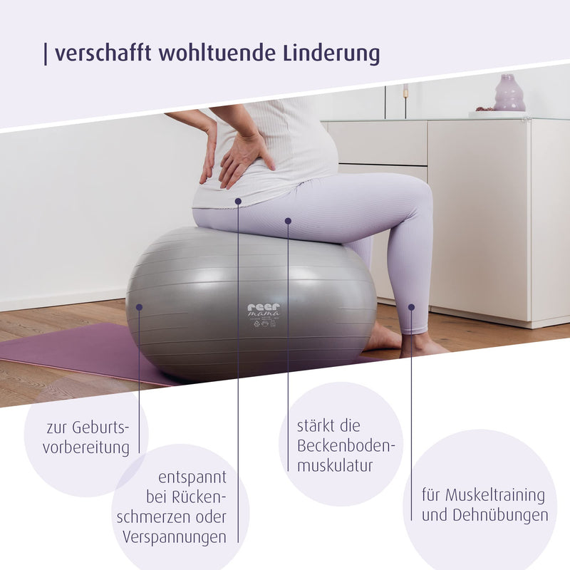 [Australia] - reer mama exercise ball for pregnant women - with exercise instructions and pump, anti-burst material 