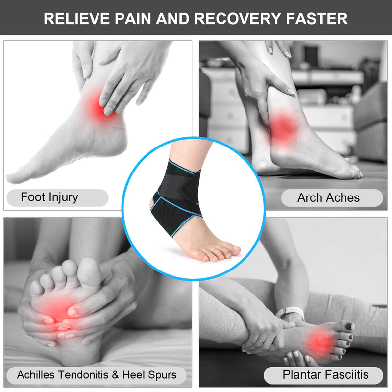 [Australia] - ACWOO Ankle Brace, 1 Piece Adjustable Bandage Ankle, Sports Protect Ankle Brace Ankle, Highly Elastic Ankle Support for Football Running Cycling, Right and Left Bandage One Size 1pc 