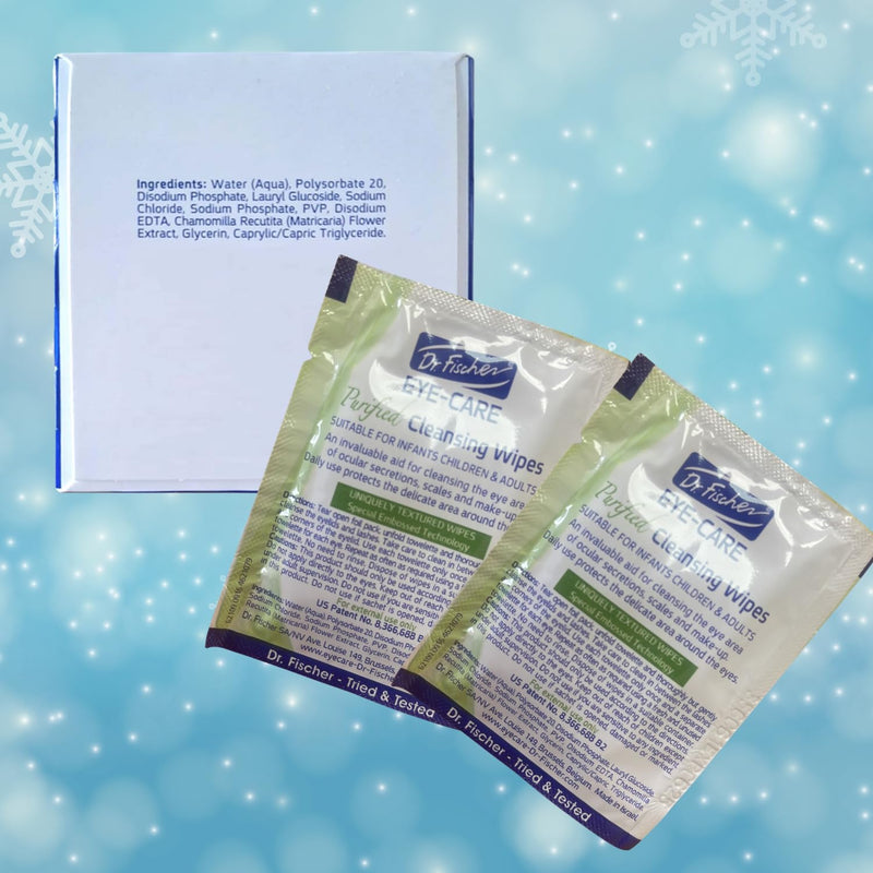 [Australia] - Dr. Fischer Eyelid Wipes. Pre-moistened Eye Wipes for Eyelids. Make-up Remover (Twin Pack) 