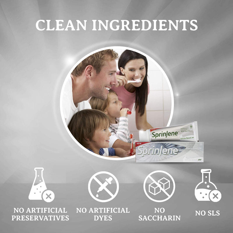 [Australia] - SprinJene Original White Boost | Whitening Toothpaste with Fluoride for Cavity Protection | 4 Pack 5.00 Ounce ( Pack of 4 ) 
