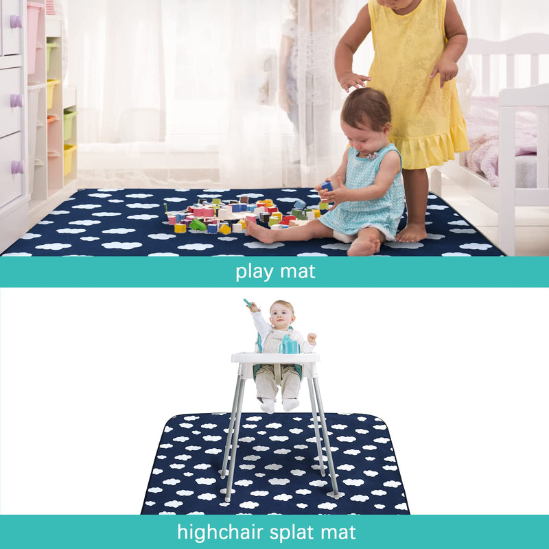 [Australia] - Splat Mat 2 Pack for Under High Chair & Arts & Crafts & Eating Mess, Waterproof Baby Playtime Anti-Slip Mat for Floor or Table, Reusable & Portable Splash Mat 42” ×46” Cloud & Arrow 42x46-inch 
