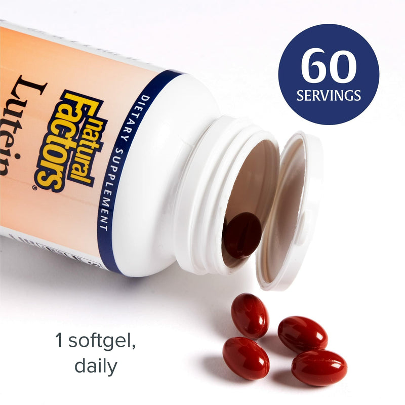 [Australia] - Natural Factors, Lutein 40 mg, Antioxidant Support for Healthy Eyes and Skin with Zeaxanthin, 60 Softgels 60 Count (Pack of 1) 