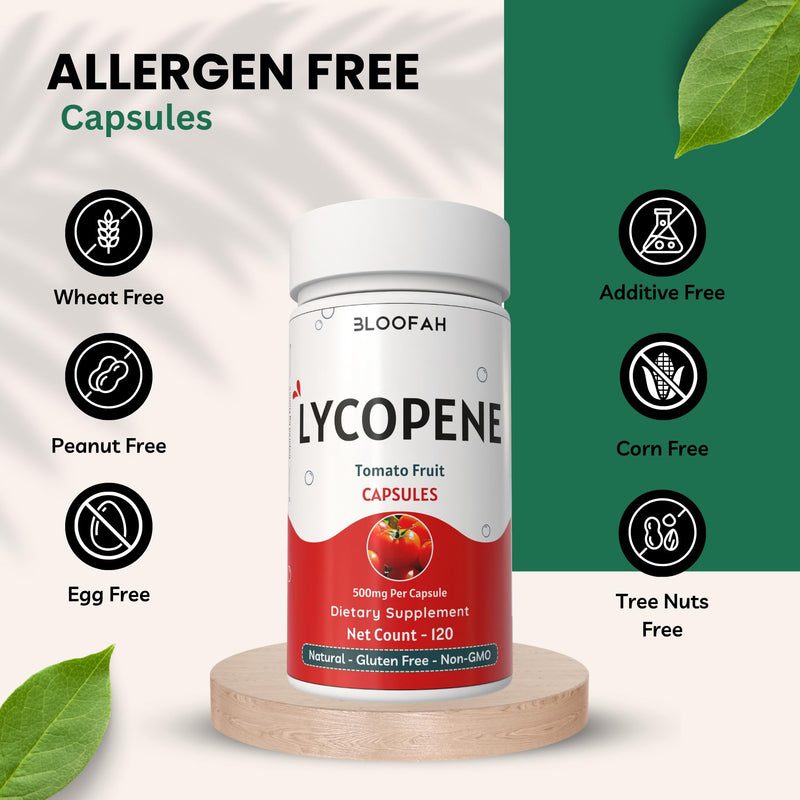 [Australia] - Tomato Powder Capsules 500mg (Lycopene) - 120 Count | Natural Carotenoid Supplement for Health and Wellness Support | Plant Based, Gluten Free & Non-GMO Formula 