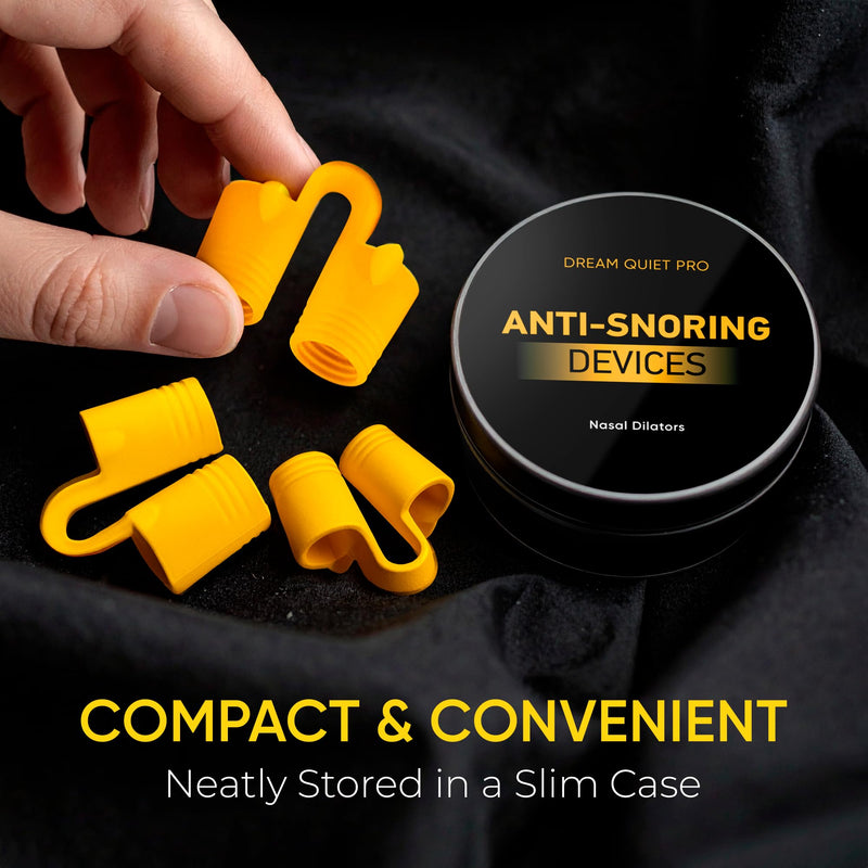 [Australia] - Anti Snoring Devices ‚Äì Nasal Dilators - Nose Clips for Snore Relief & Better Sleep ‚Äì Comfortable Silicone Snore Stopper ‚Äì Anti Snoring Nose Vents ‚Äì 8 Pack + Travel Case 12 Yellow 