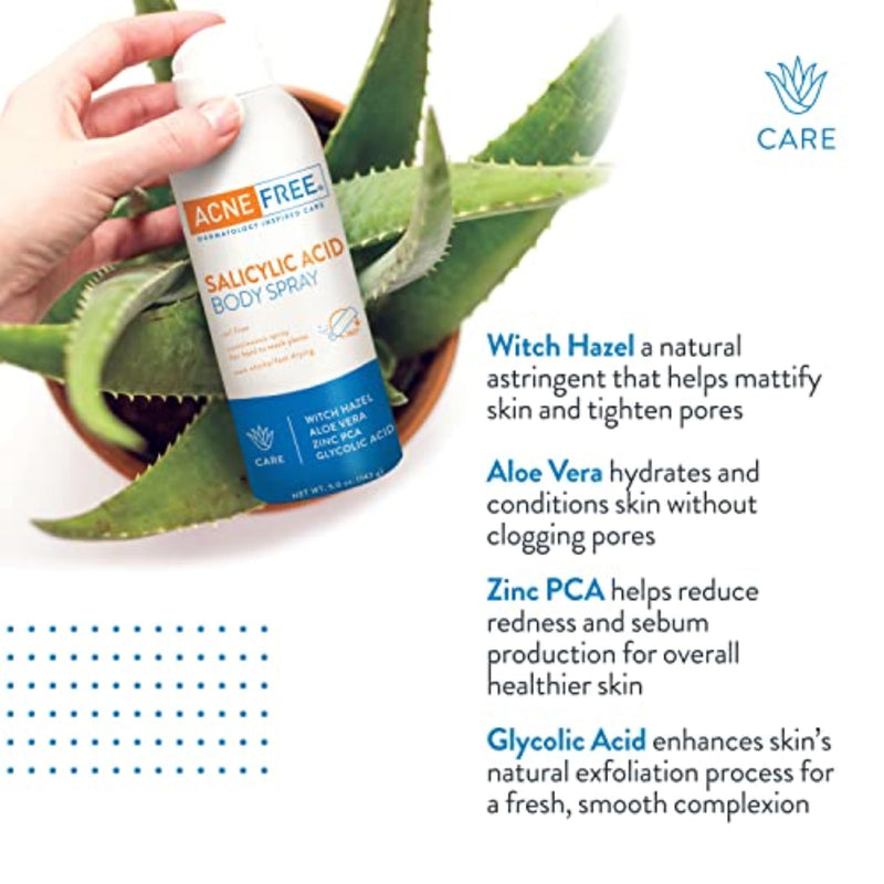 [Australia] - AcneFree Salicylic Acid Body Spray, Pore Clarifying Solution for chest and back, 5 Ounce 