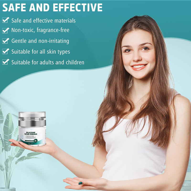 [Australia] - Advanced Scar Cream, Silicone Gel for Scars, Professional Scar Removal Cream for Surgical Scars, Stretch Marks, Old and New Scars 1.7 oz(50ml) 