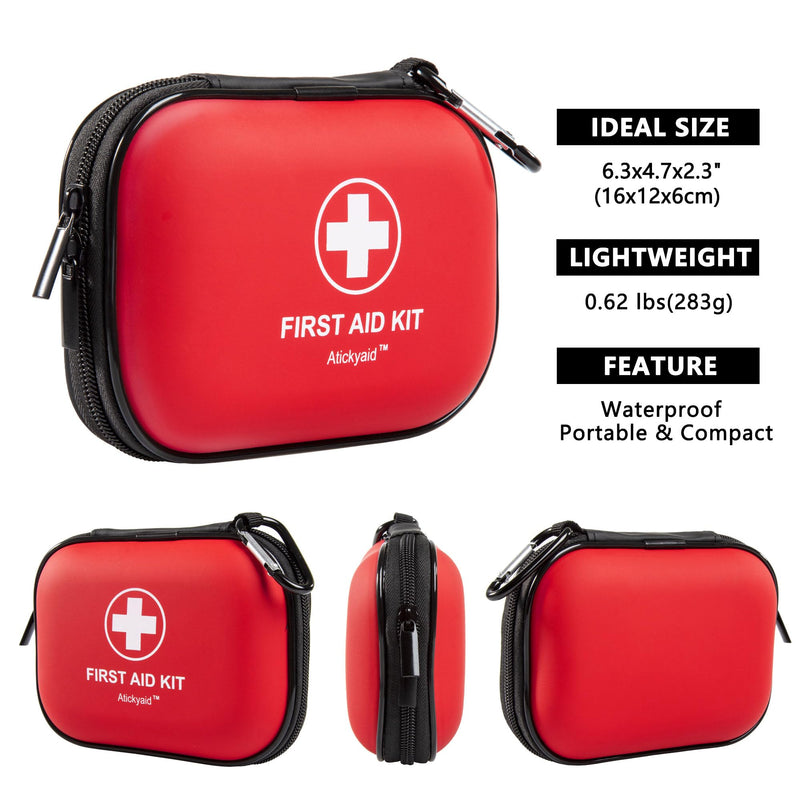 [Australia] - Mini First Aid Kit - 120 Piece Small Waterproof Hard Shell Medical Kit for Car, Home, Office, Travel, Camping, Sports, Outdoor, School - Emergency First Aid Supplies and Survival Kit 