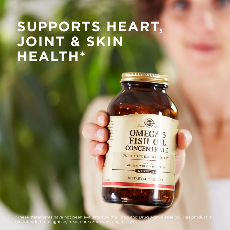 [Australia] - Solgar Omega-3 Fish Oil Concentrate - 120 Softgels - Support for Joint & Metabolic Health - Gluten Free, Non-GMO, Dairy Free - 60 Servings 