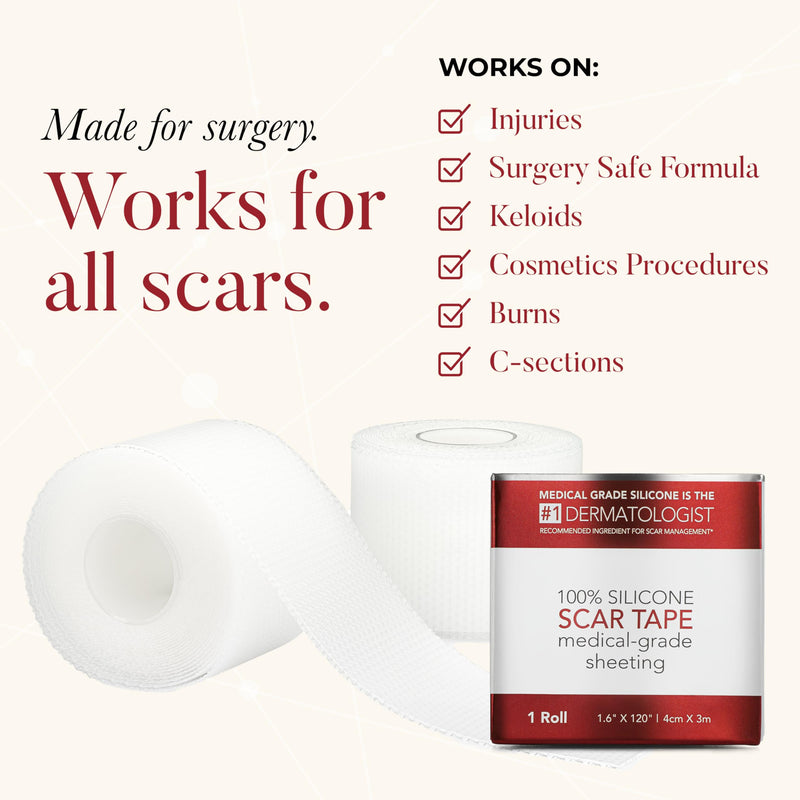 [Australia] - Physician Formulated Silicone Scar Sheets - Advanced Crosspolymer Medical Grade Silicone Scar Tape for Surgery, C Section, Keloids & Hypertrophic Scars - Silicone Tape For Scars 