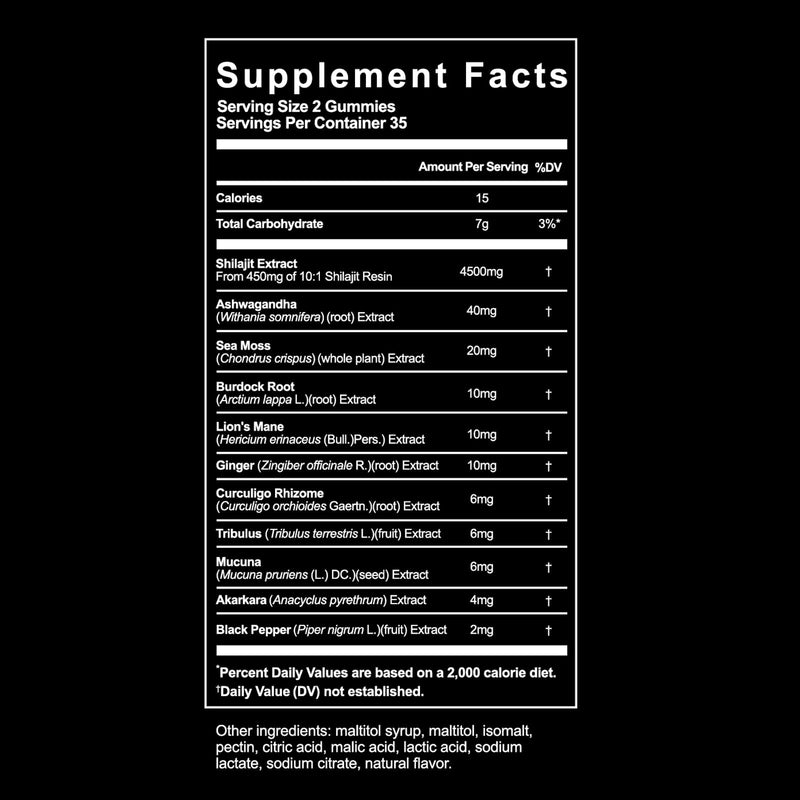 [Australia] - Organic Pure Himalayan Shilajit Gummies with Ashwagandha and Sea Moss ‚Äì Gold Shilajit for Men & Women Supplement, 105+ Natural Trace Minerals, 70-Gummy (11-Ingredient Recipe) 70 Count (Pack of 1) 