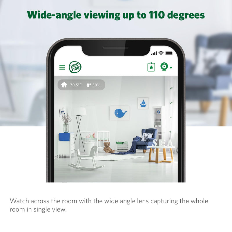 [Australia] - LeapFrog Scout LF2911 Baby Monitor Camera, WiFi Remote Access, 1080p HD 360 ° Pan & Tilt Smart Camera, 2-Way Audio Talk, Night Light, Night Vision, Soothing Sounds, Temp. & Humidity Sensor 