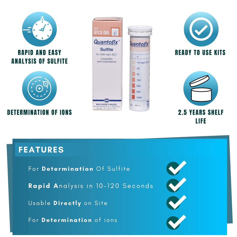[Australia] - QUANTOFIX 1138896 Sulfite test strips, 6 mm x 95 mm, 100 pieces 