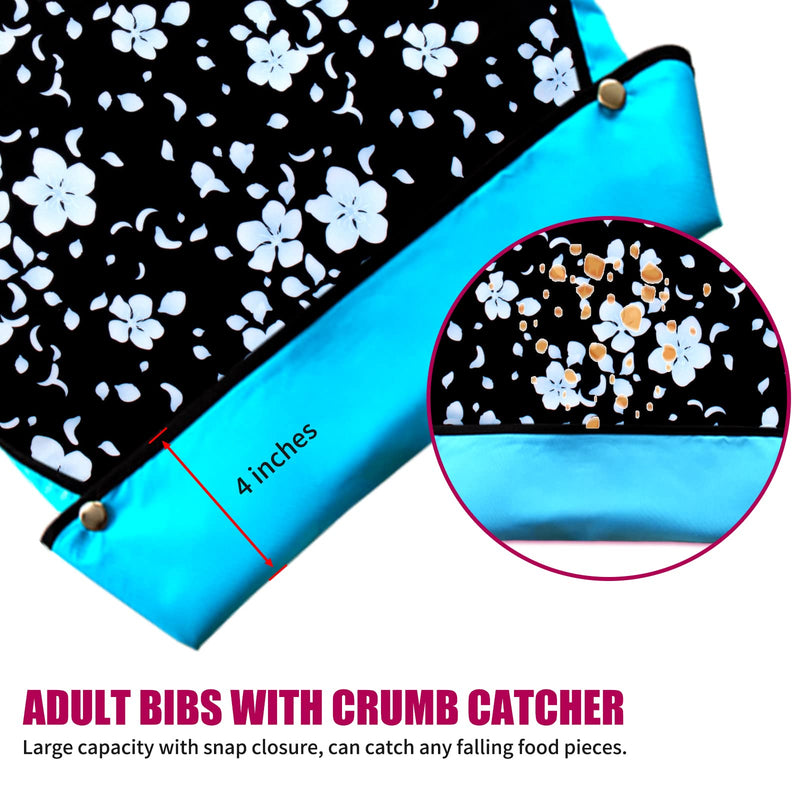 [Australia] - Adult Bibs for Women, 3 Packs Waterproof Adult Clothing Protectors with Crumb Catcher Style 3 Velcro Clouse 