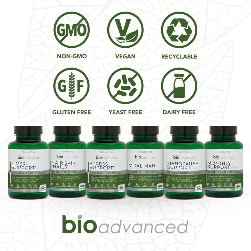 NaturesPlus Bio Advanced Joint Complex - Joints Supplement, Phytodroitin, Vegan Glucosamine, Apres Flex Boswellia, Hyaluronic Acid, MSM, Vitamin C, Manganese - Vegan - 90 Capsules
