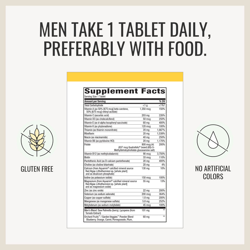 Nature's Way Alive! Once Daily 50+ Multivitamin Bundle: Women's & Men's Ultra Potency, Food-Based Blends, 60 Tablets Each
