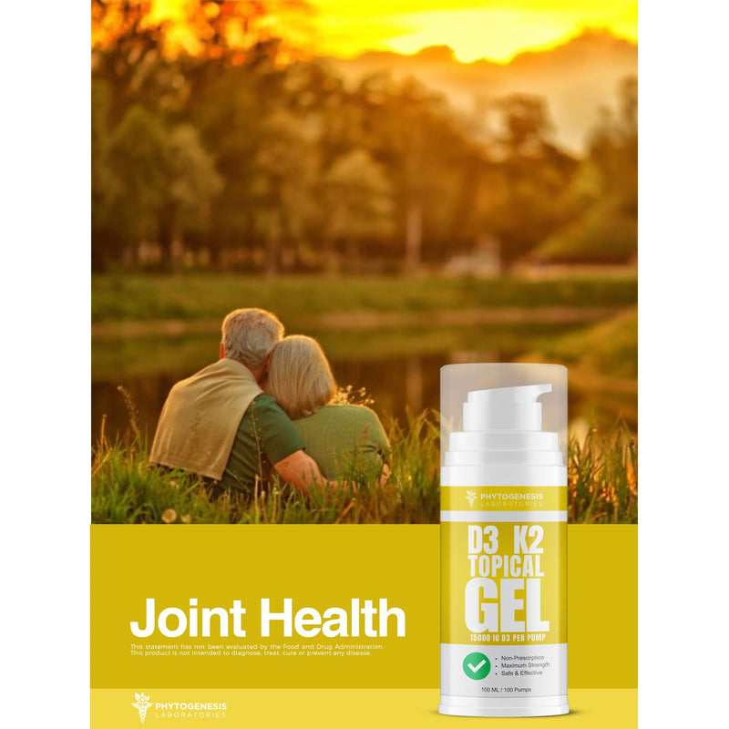 Phytogenesis Vitamin D3 K2 Topical Gel | The Sunshine Vitamin, Immune Support, Bone Support, Joint Support, One Month Supply 1