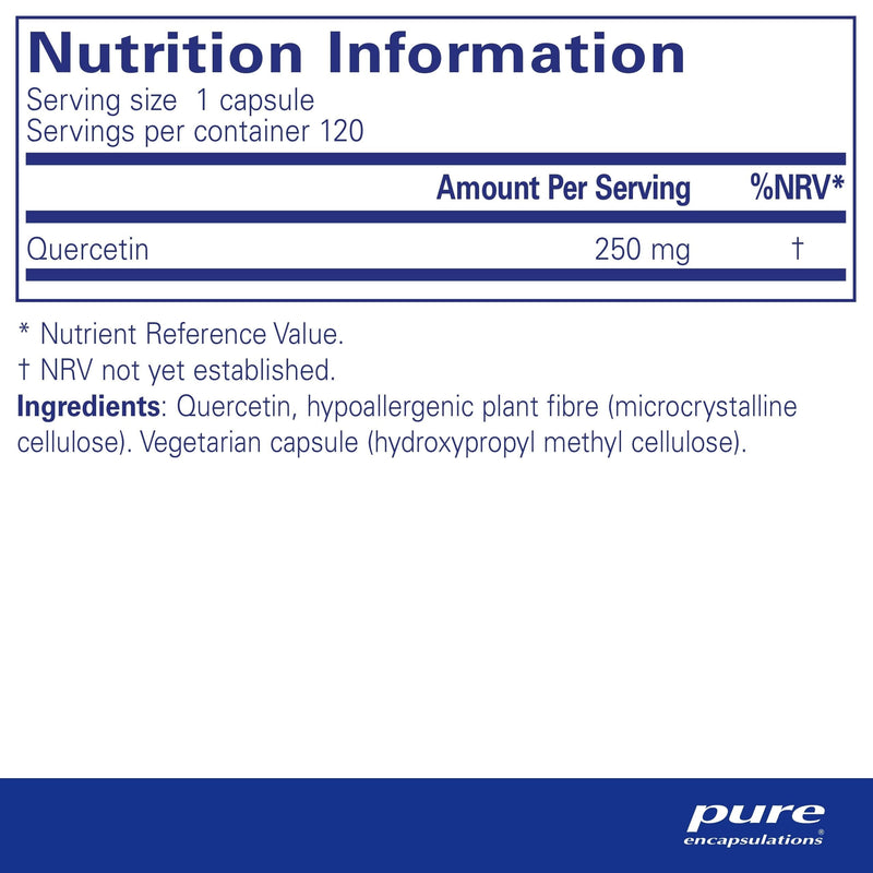 Pure Encapsulations Quercetin 250mg - Natural Plant-Source Pure Quercetin Supplement - Promotes Immune Support, Cardiometabolic Health and Overall Cellular Health - 120 Vegetarian Capsules