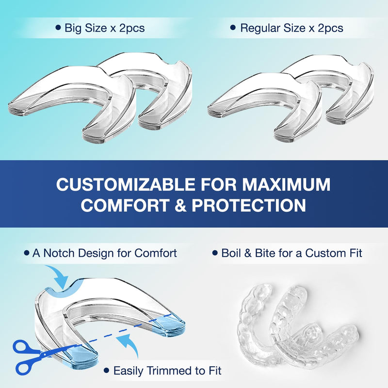 [Australia] - Nighttime grinding splint, teething splint, teething splint for the night, 2 sizes, 4 moldable mouthguards 