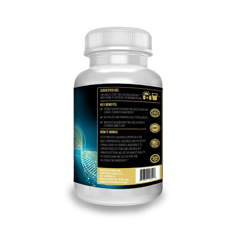 ACTIF Prostate Advanced Support with 20+ Factors, Complete Support for Urinary Health and Prostate - 60 Capsules, Made in USA, Non-GMO