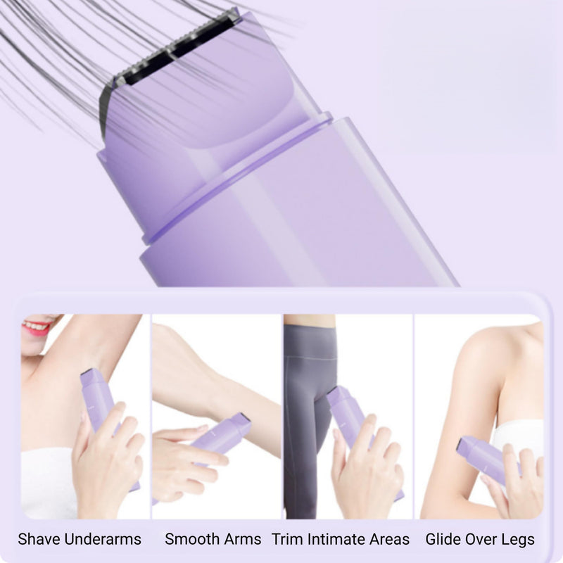 [Australia] - Bikini Trimmer for Women Electric Razors for Women Electric Shaver Female 2-in-1 Bikini Razor for Pubic Hair, Private Area, Legs, Face, Body Hair, Waterproof, Dual Head, Rechargeable (Purple) Purple 