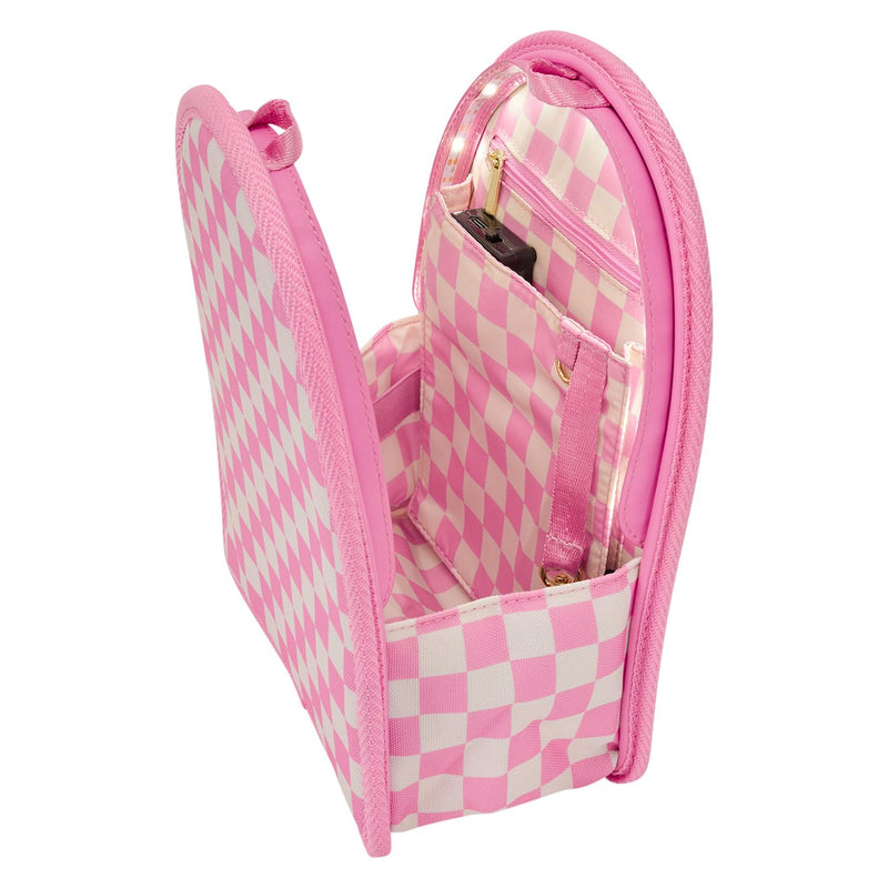 Loungefly Pink Checkerboard Light-Up Mini Backpack Insert Organizer