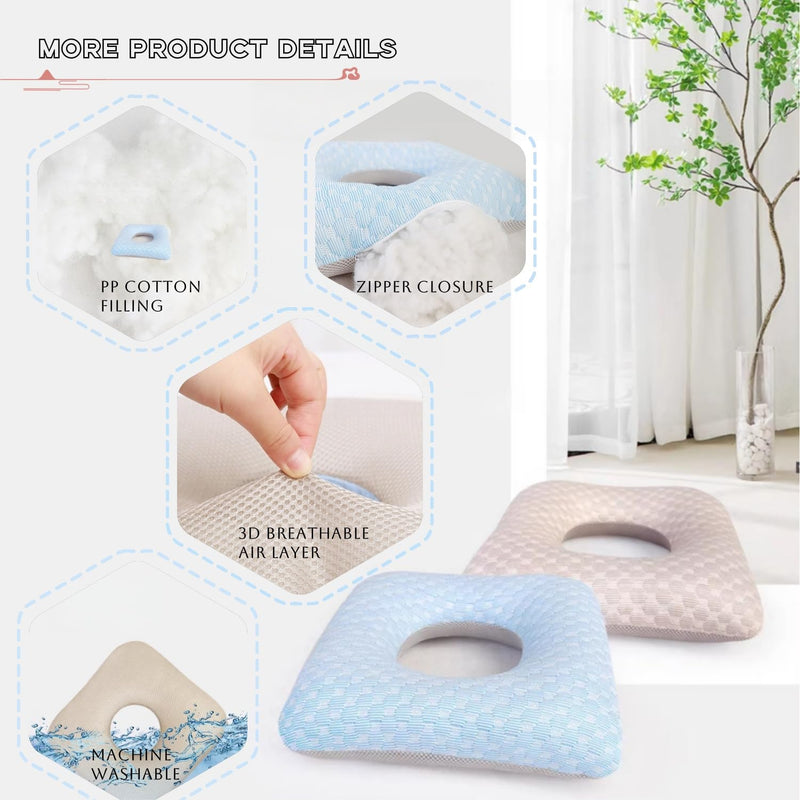 Pressure Ulcer Cushions,Anti Bedsore Cushions,Anti-Decubitus Pad,Medical Donut Pillow for Hemorrhoids,After Surgery,Pregnancy,Seniors,Light Blue Light Blue