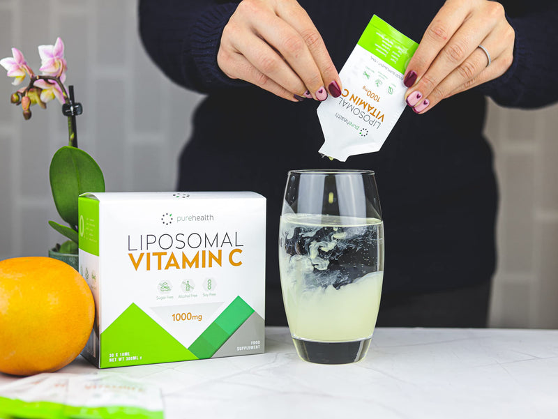 The Purest, Most Bioavailable Liposomal Vitamin C On The Market 1000mg 30 Daily Sachets No Sweetener, No Soy, All Natural Ingredients.Immune System, Skin & Energy Support