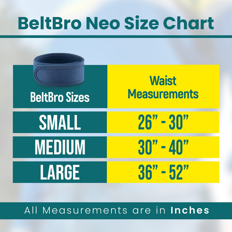 [Australia] - BeltBro Neo Buckle-Free Elastic Belt - Ultra-Soft Padding For Ostomy Bag, Back Pain & Wheelchair - Fits 1.5 Inch Belt Loops Denim 