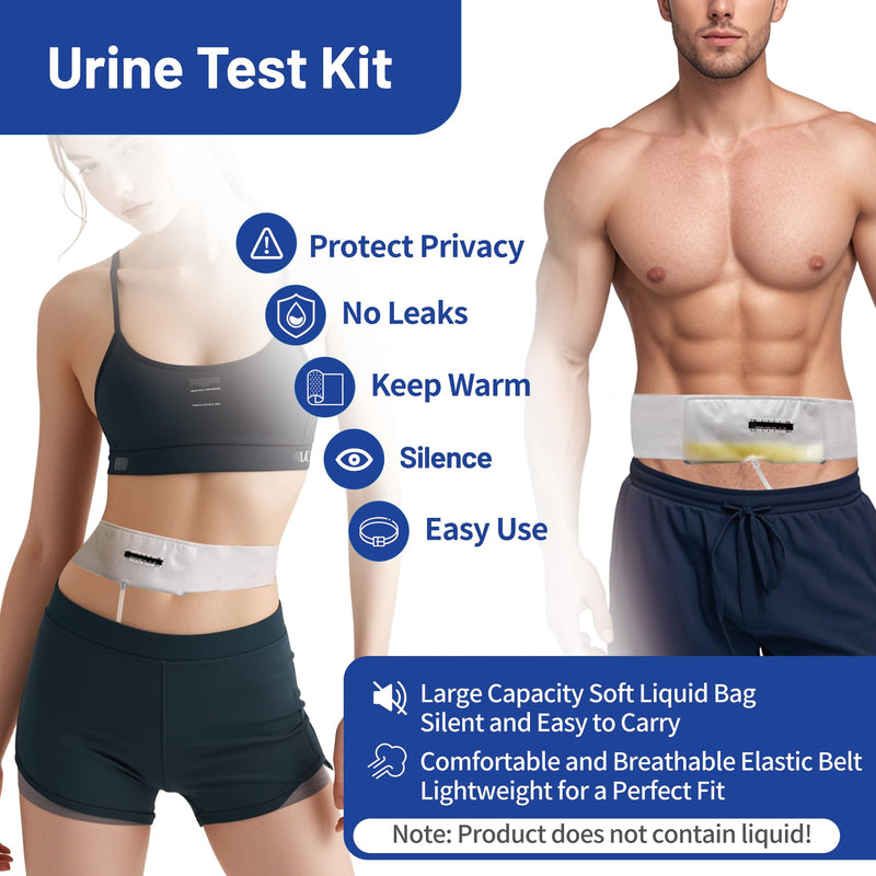 [Australia] - Urine Test Complete Kit - 2 oz to 4 oz Sample Bag on Belt,Portable Urine Test Bags with Temperature Strip for Used for Hospitals, Emergency and Travel (Medium) 