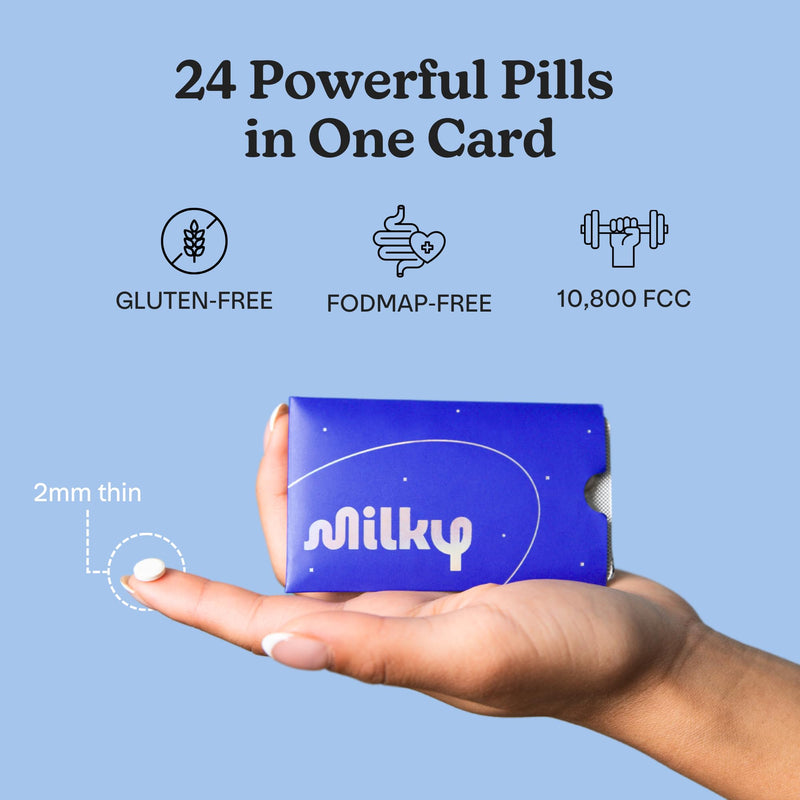 [Australia] - Milky Lactose Intolerance Pills - 10,800 FCC - Dairy Relief for Lactose Intolerance - Lactase Enzyme Tablets - Bloating & Gas Relief (48 Count Cosmic Black) 48 Count Cosmic Black 