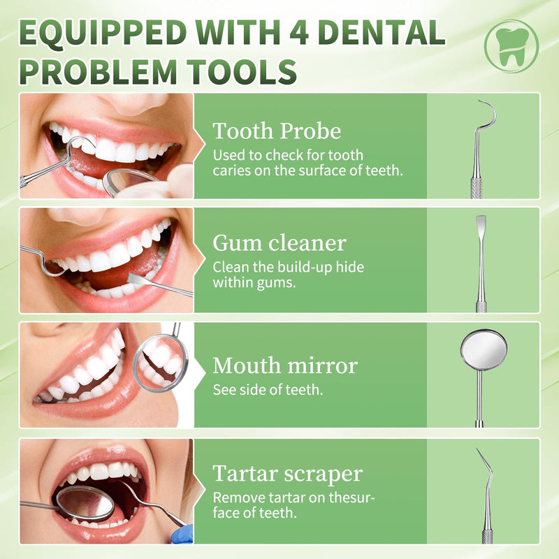 Tooth Repair Kit, Moldable Tooth Filling Repair Kit, Fake Teeth DIY at Home, Fixing Missing & Broken Tooth Replacements, with 4 Dental Tools-C01