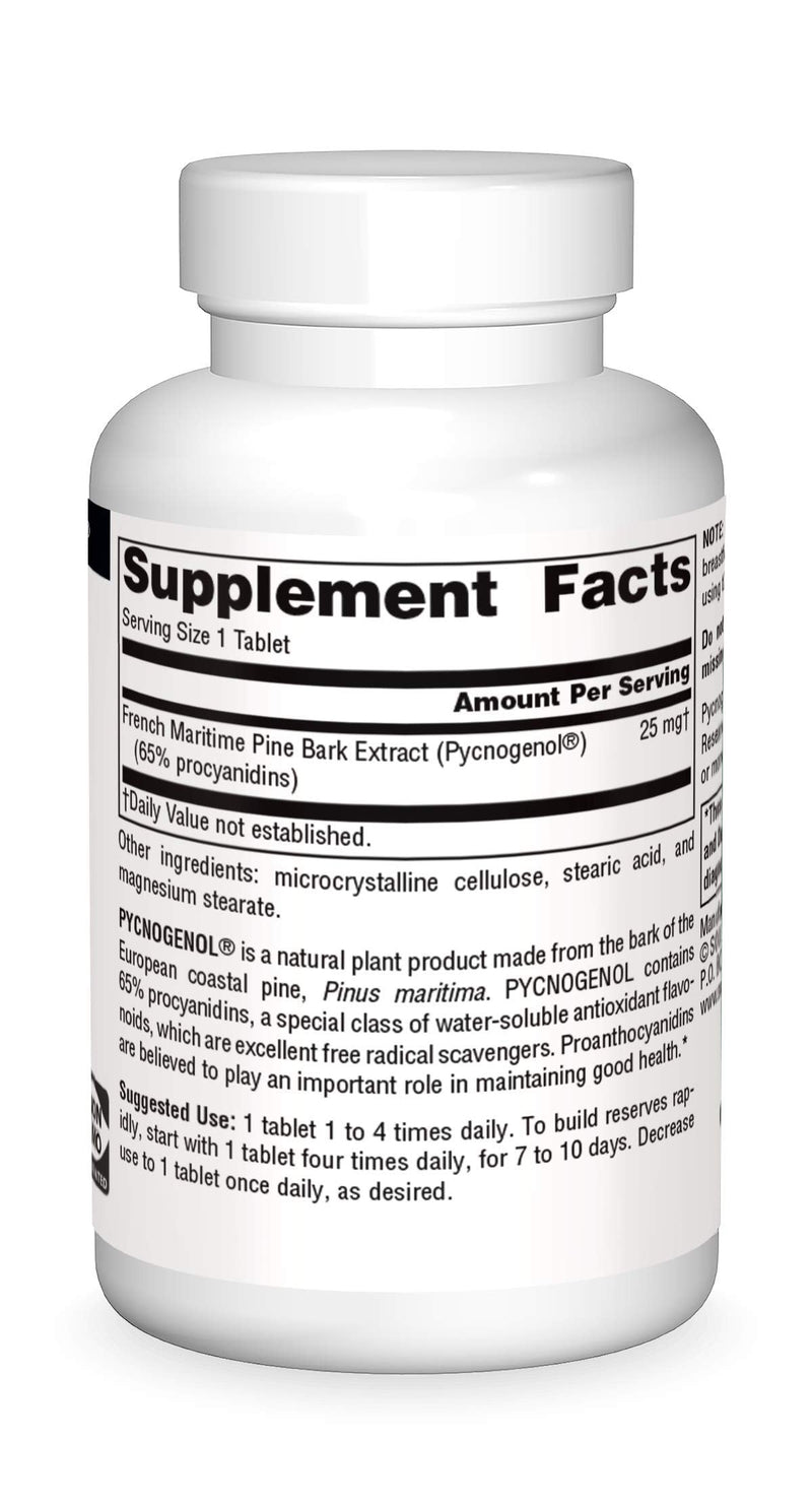 [Australia] - Source Naturals Pycnogenol 25 mg Proanthocyanidin Complex - 60 Tablets 60 Count (Pack of 1) 