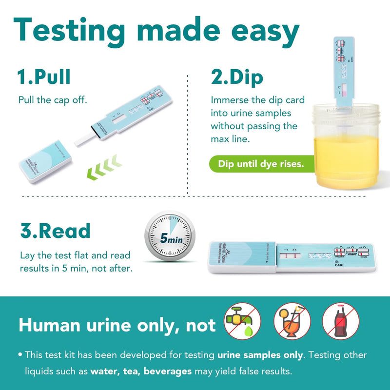 Easy@Home 25 Pack Marijuana Drug Test Kit - Urine THC Test for Home Use | THC Urine Tests (Cannabinoids Test) for Home Use, THC Detox Testing Kits 50ng/mL, Drug Testing Kit Track THC Detox #EDTH-114 25 Count (Pack of 1)
