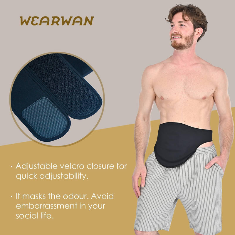 [Australia] - Colostomy Bag Covers for Women and Men, Ostomy Bag Covers, Ostomy Belt Abdomen M Black 