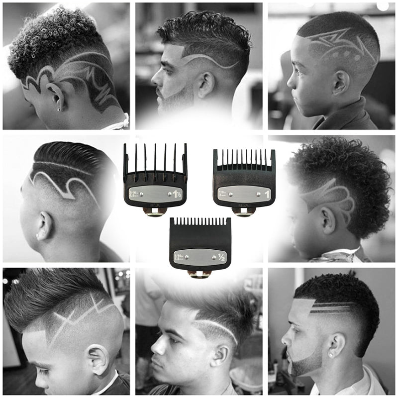 [Australia] - Pack of 3 hair clipper attachments for choice, hair clipper guide combs, magic clip trimmer razor, beard trimmer attachment comb set 