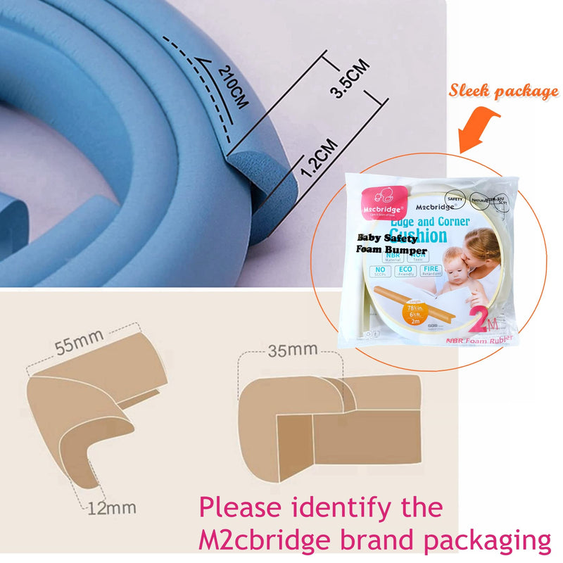[Australia] - L Shape Extra Thick Furniture Table Edge Protectors Foam Baby Safety Bumper Guard 6.5 Ft (Off White) Off White 