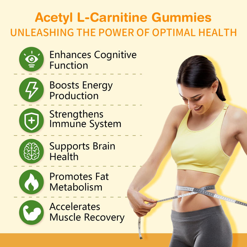 [Australia] - 2 Pack Acetyl L-Carnitine Supplement, Natural Nutrition Supplement for Boost Energy, Immunity, Vegan, Orange Flavor, 120 Count 60 Count (Pack of 2) 