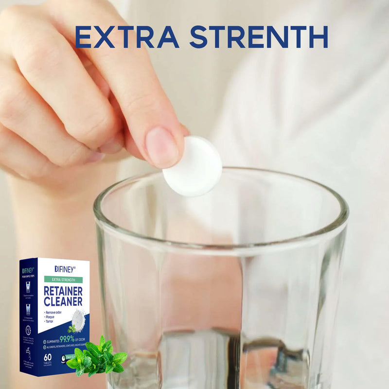 [Australia] - Cleaner Tablets for Difiney Anti Snoring Device: Retainer Cleaner for Invisalign, Night Guard– Deep Denture Cleaning – Odor, Stain & Plaque Remover – 60 Mint Tablets, 2-Month Supply 