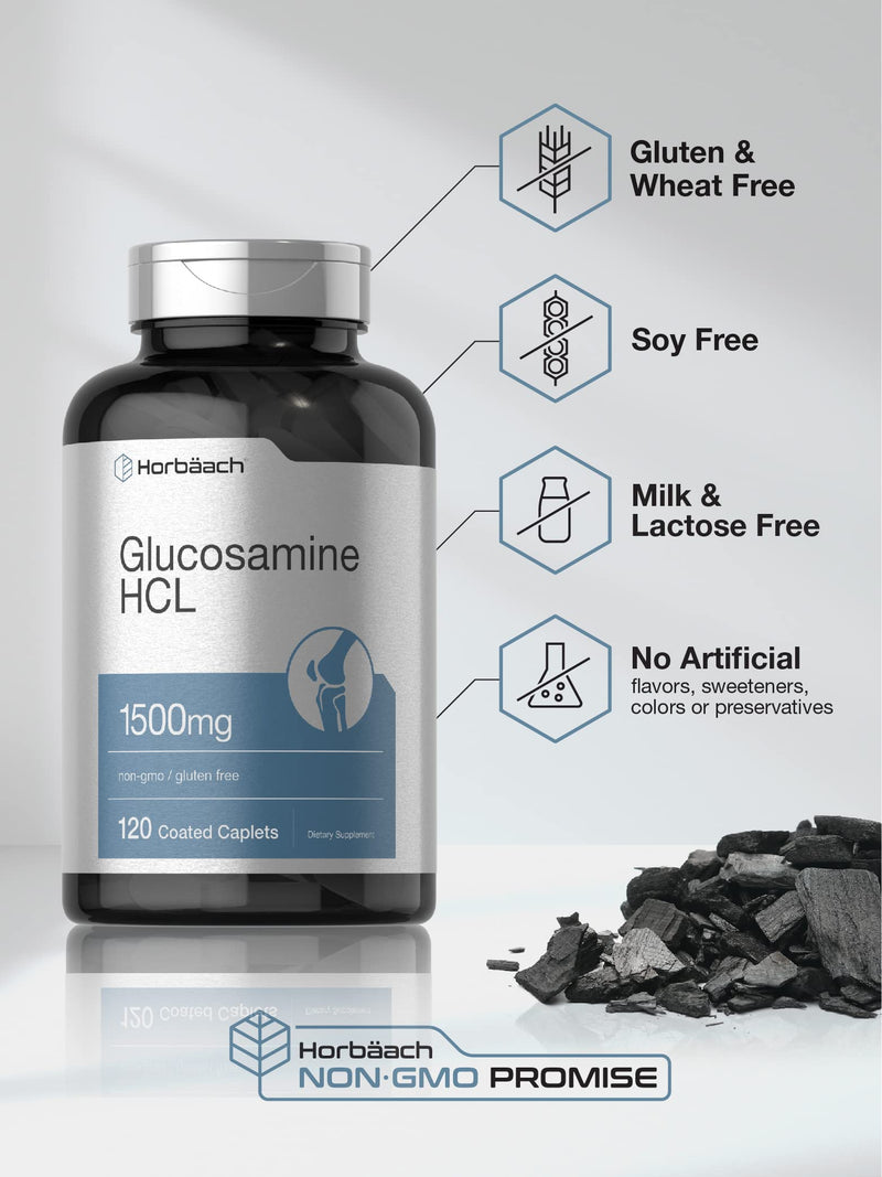 [Australia] - Horb√§ach Glucosamine HCL | 1500mg | 120 Caplets | Non-GMO and Gluten Free Supplement 