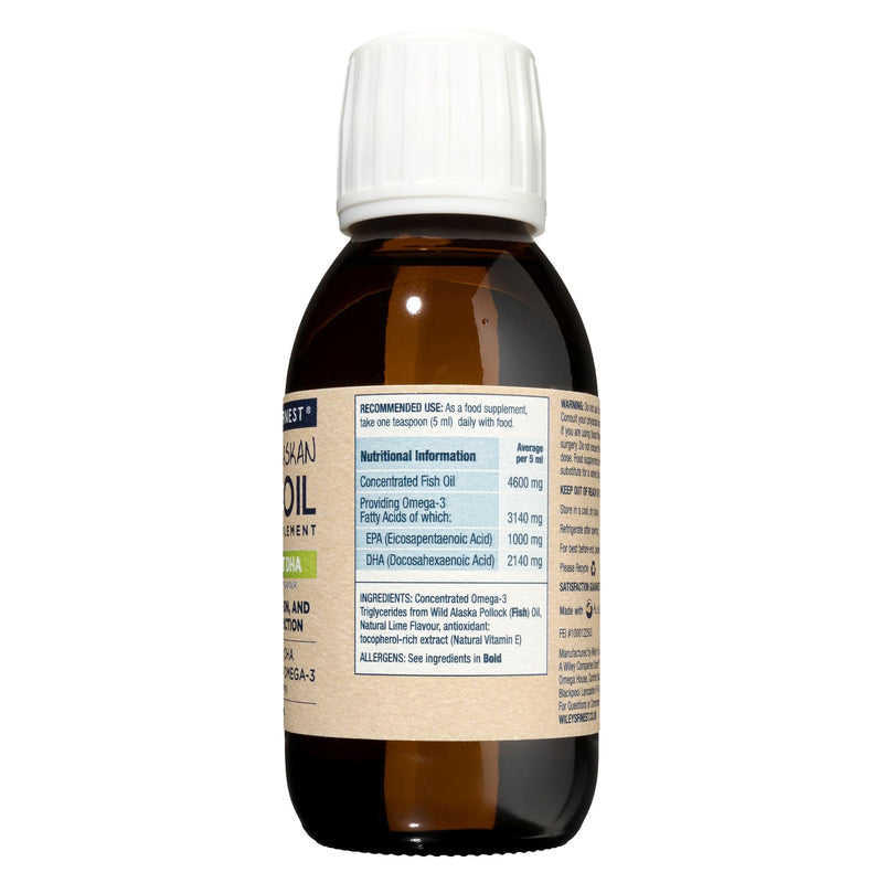 Wiley's Finest Wild Alaskan Fish Oil Summit DHA Liquid - 2140mg of DHA and 460mg of EPA Omega-3s - Citrus Flavored Liquid Supplement - 4.23 Oz (25 Servings)