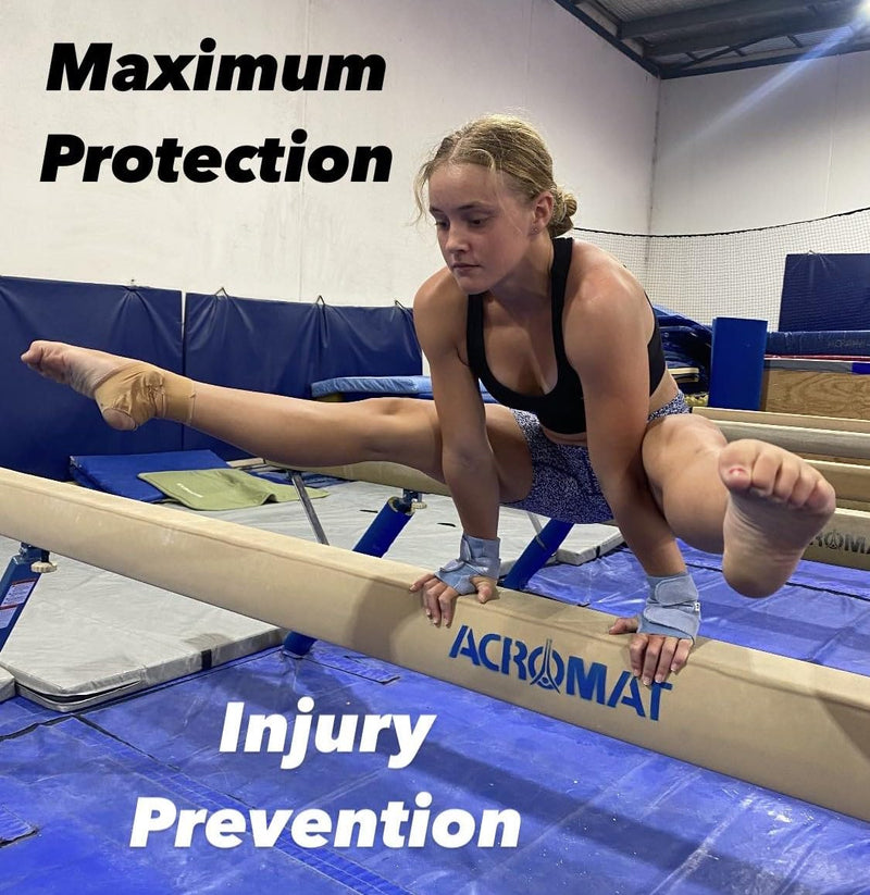 Suede Wrist Supports (Pair) with Bag | Gymnastics, Acrobatics, Cheer Adjustable Wrist Guards | Wrist Injury Prevention | Wrist Support Brace Hand Wraps Sand Medium