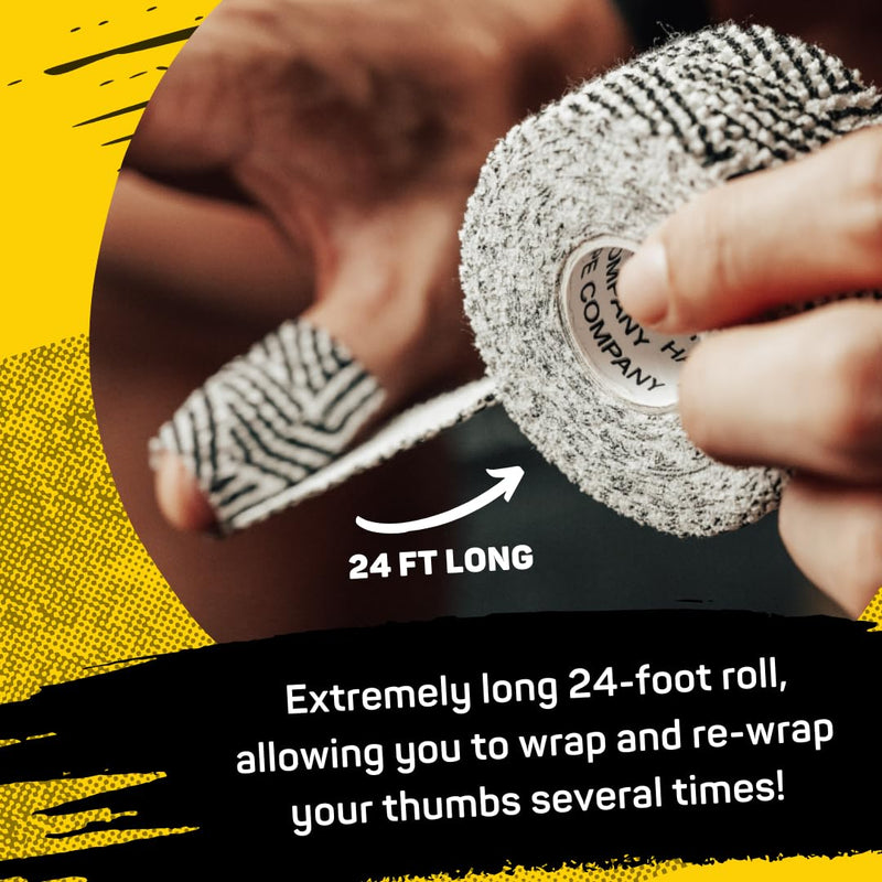 Happy Thumbs Tape - Gym & Hook Grip Tape - Thumb & Finger Protection - for Cross Training, Weightlifting, Gymnastics & More - Stretchy Adhesive Athletic Weightlifting Tape - 24 ft Long 3 Pack Fire