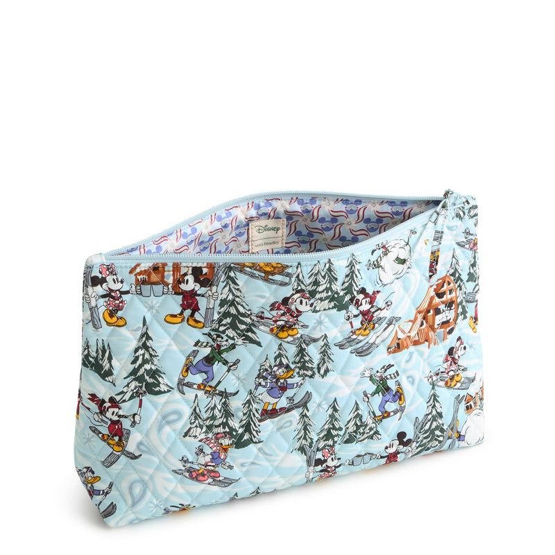 Vera Bradley Women's Disney Premium Cotton Large Pouch, Ski Weekend Mickey and Friends, One Size