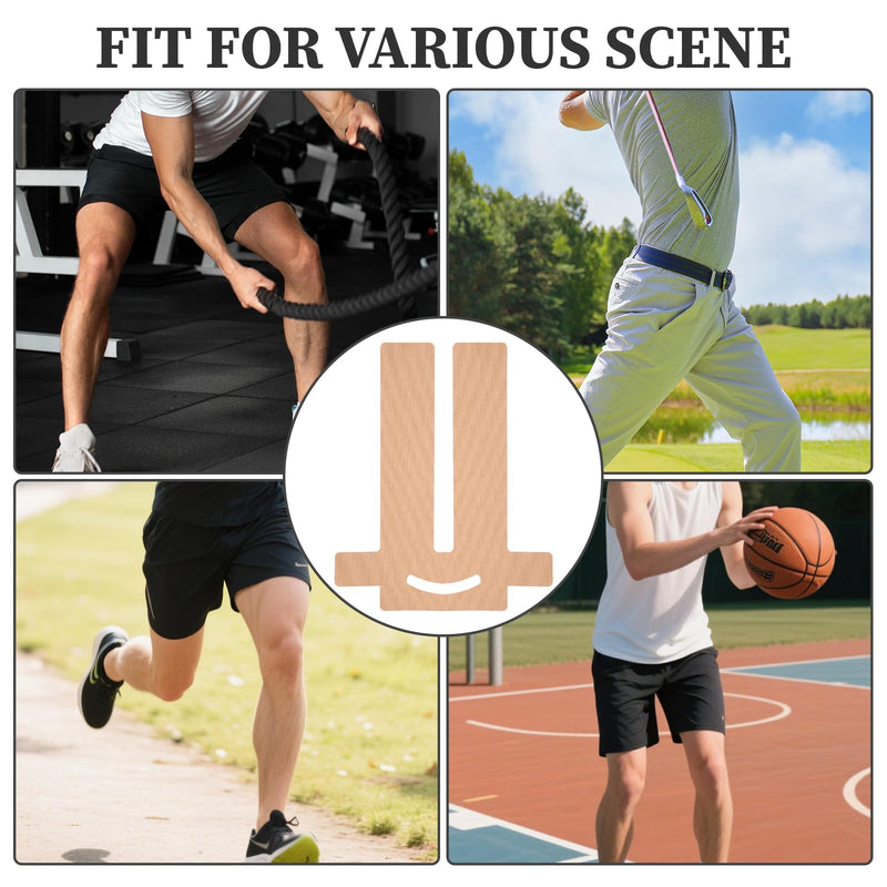 20PCS Kinesiology Tape for Knees, Precut Strips Knee Tape for Knee Stability & Support Waterproof Sports Tapes for Pain Relief Elastic Cotton Athletic Tapes Hypoallergenic Latex-Free, Beige