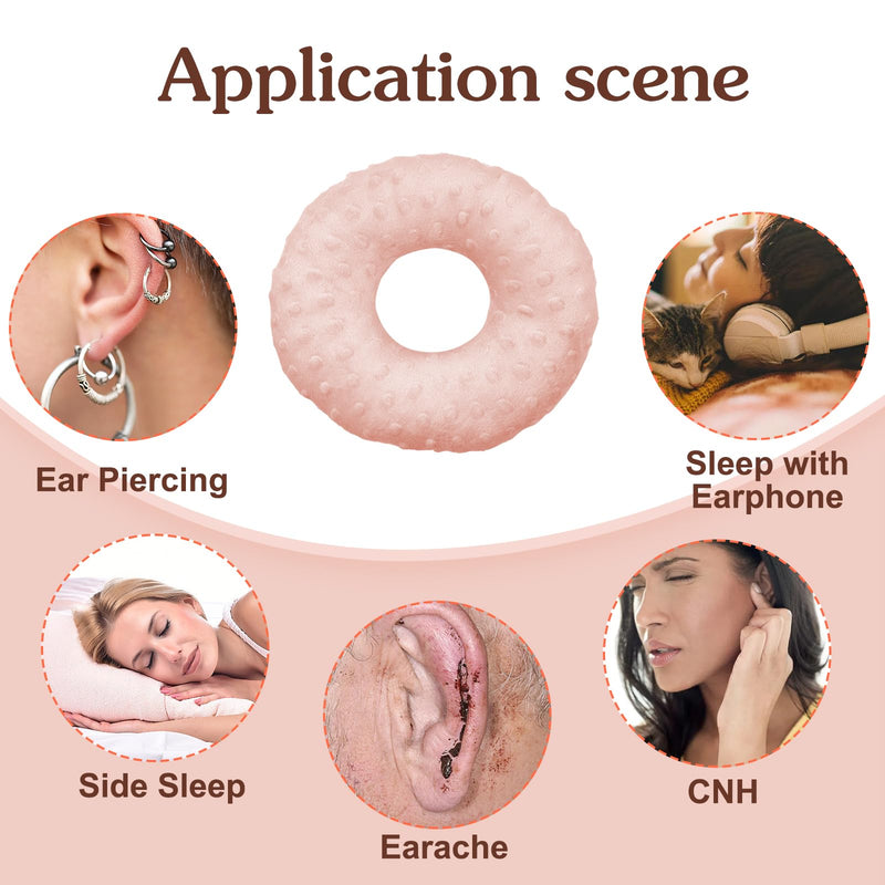 [Australia] - Piercing Pillow, Ear Hole Piercing Pillows, Donut Ear Pillow, Ear Guard Protector for Ear Pain, Piercing, CNH, Pain Relief Sleeping, Pressure Sore, Headphones, Minky Dot. (Pink) Pink 