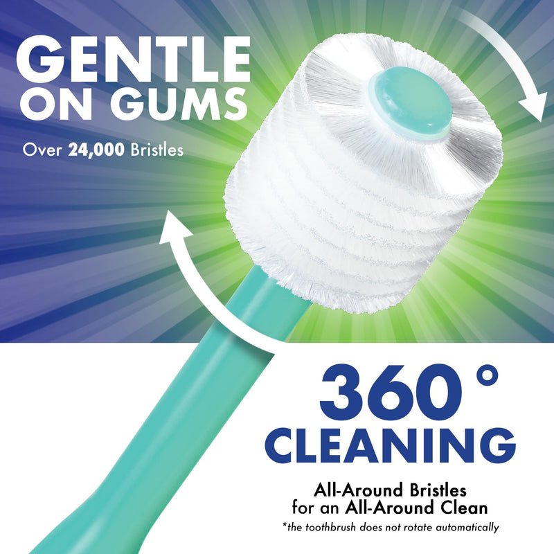 Brilliant Oral Care Baby Toothbrush with Soft Bristles and Round Head, for a Toddler Approved, Easy to Use All-Around Clean Mouth, Ages 0-2 Years, Blue Mint Yellow, 3 Pack Blue-mint-yellow 3 Count (Pack of 1)