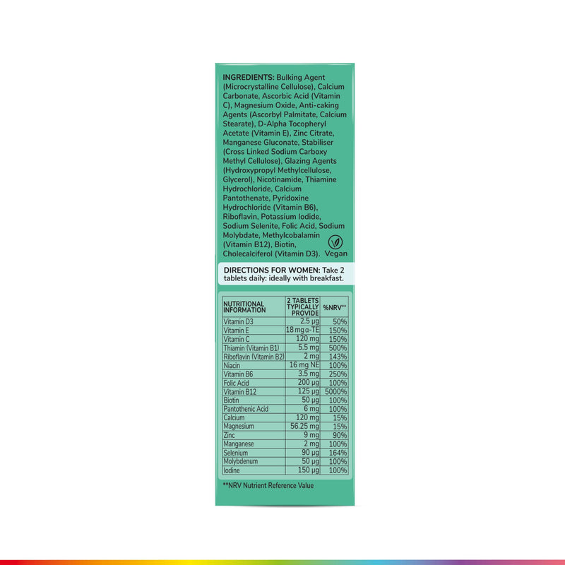 Health & Her Multivitamin Tablets for Women Taking HRT, Supplement with 18 Key Nutrients, Vegan & Gluten Free, 60-Day Supply, 120 Tablets 60 count (Pack of 2)