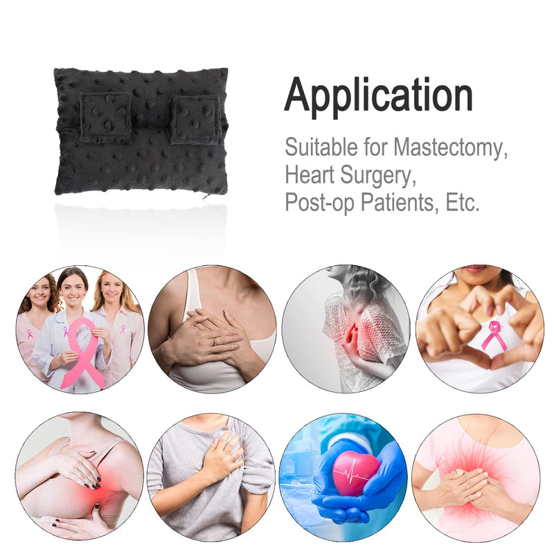 [Australia] - Little Port Pillow Heart Surgery Pillows for Chemo Port After Open Heart Surgery Recovery Gifts Bypass Pacemaker Must Haves Protector Cushion Minky Dot Black 