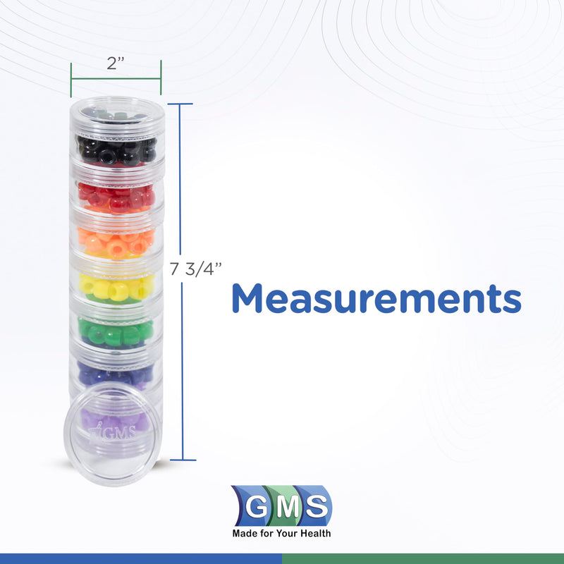 GMS Group Medical Supply, LLC 7 Day Medicine Pill Organizer - Stackable Pill Box - Fits Small Tablets & Vitamin Supplements - Keep Your Daily & Weekly Medicine Organized in One Place - Medium - Clear Medium (Pack of 1)