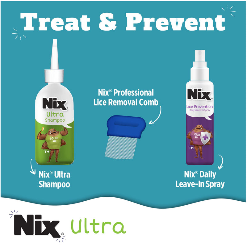 [Australia] - Nix Lice Treatment & Prevention Kit, All-in-One Shampoo, 4 fl oz, with Lice Removal Comb and Lice Prevention Daily Leave-in Spray, 6 fl oz 
